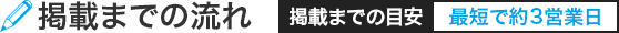 掲載までの流れ[掲載までの目安]最短で約3営業日